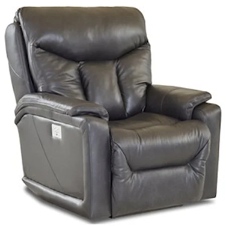 Casual Power Rocker Recliner with USB Charging Port, Bluetooth App, & Power Headrest